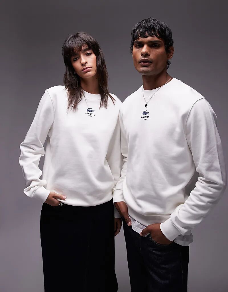 

Толстовка с логотипом спереди белого цвета Lacoste