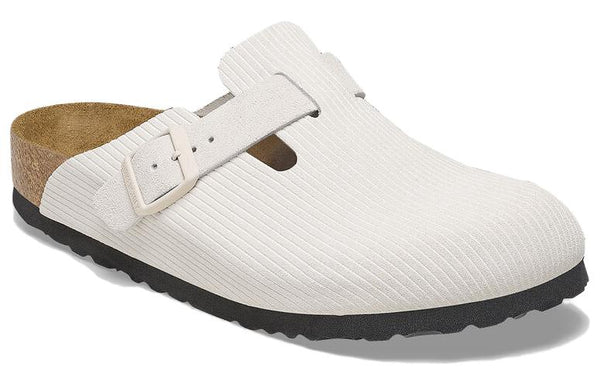 Тапочки boston suede leather embossed 'corduroy antique white' Birkenstock, белый — фото 3