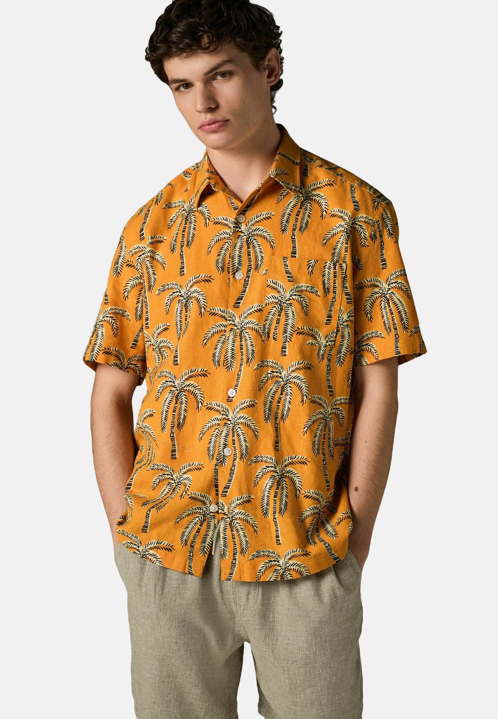 

Рубашка PALM TREE PRINTED SHORT SLEEVE Next, оранжевый