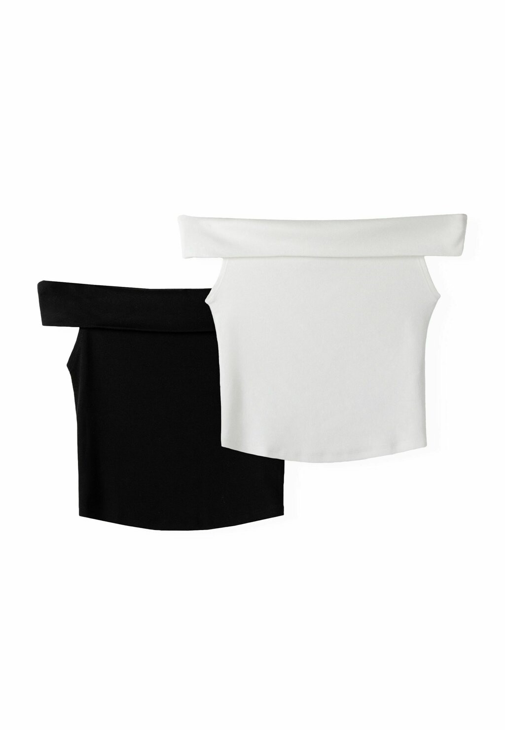 

Топ 2-Pack Of Short Sleeve With Bardot Bershka, белый