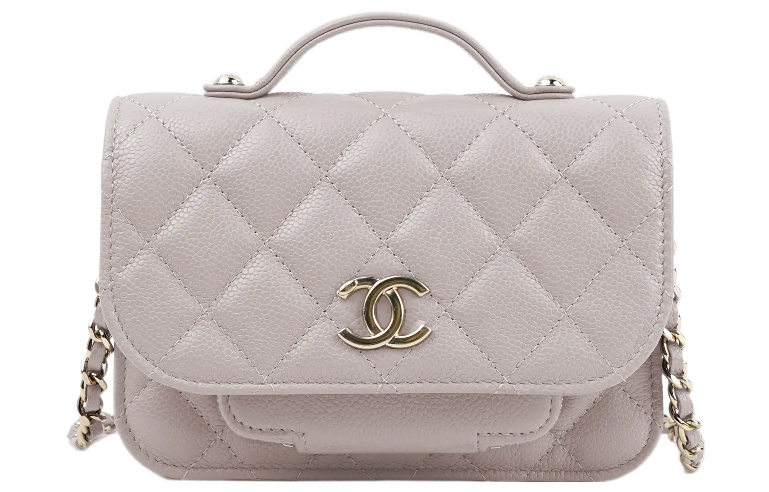 

CHANEL Женская сумка-мессенджер из зерненой телячьей кожи слоновой кости через плечо на одно плечо