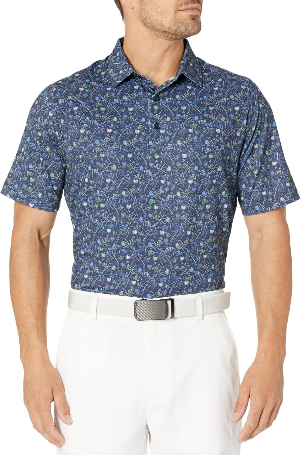 

Поло Callaway All Over Golf Novelty Print Polo, цвет Peacoat