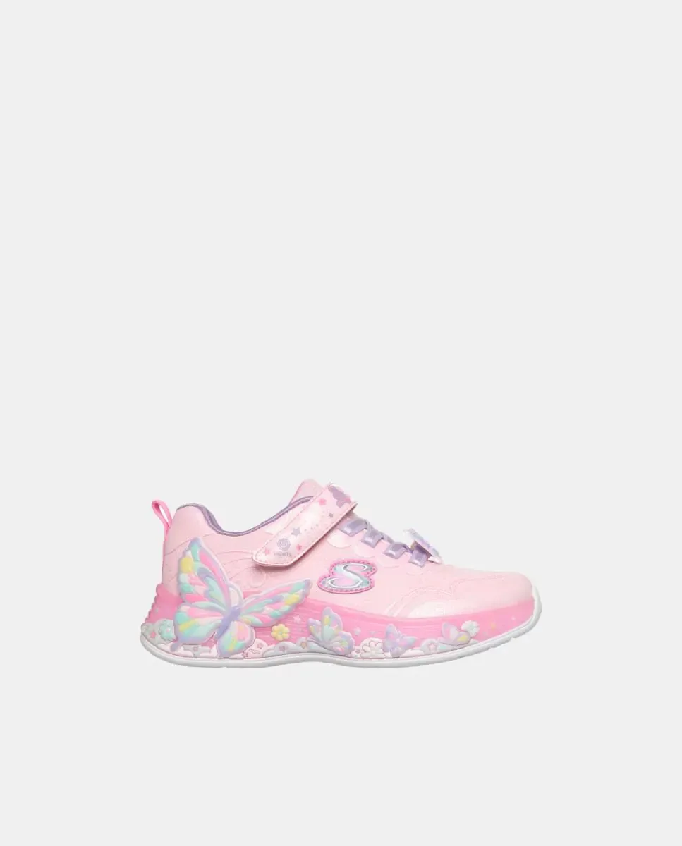 Депортиво светит дизайн бабочки Skechers, бледно-розовый