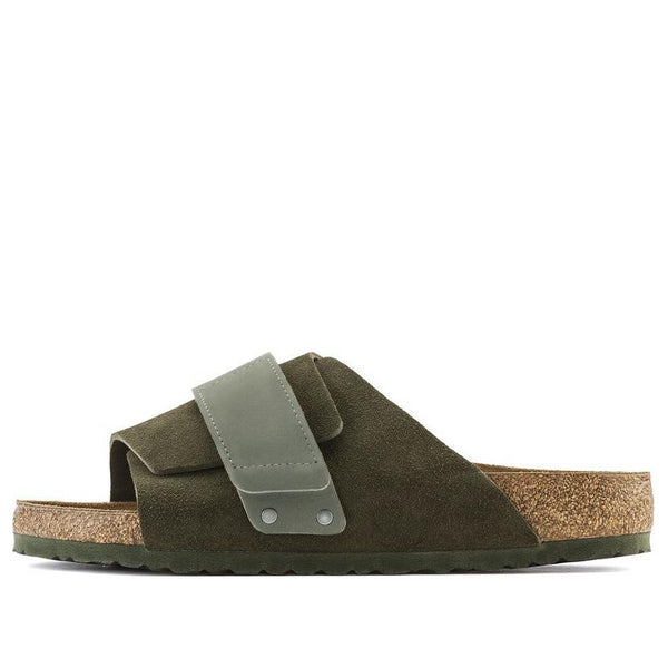 

Тапочки kyoto suede leather sandals 'thyme' Birkenstock, зеленый