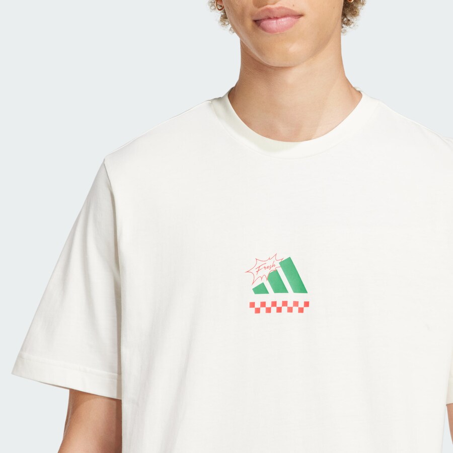 Рубашка для выступлений ADIDAS SPORTSWEAR Lounge Pizza Graphic, белый — фото 3