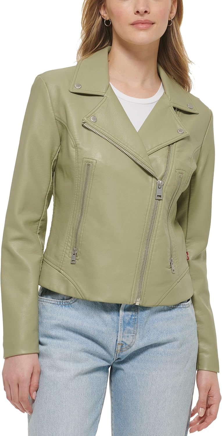 

Levi's Женская мото-куртка 538 из экокожи, Grn/Cha