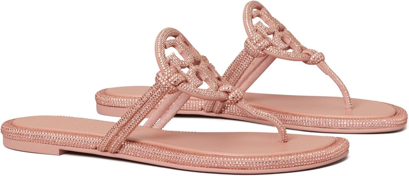 Сандалии на плоской подошве Miller Knotted Pave Tory Burch, цвет Malva