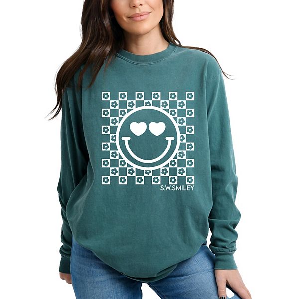 

SWSmiley клетчатый цветочный контур - женская футболка с длинным рукавом, окрашенная в готовом виде Simply Sage Market, Blue Spruce, Зеленый, SWSmiley клетчатый цветочный контур - женская футболка с длинным рукавом, окрашенная в готовом виде Simply Sage M