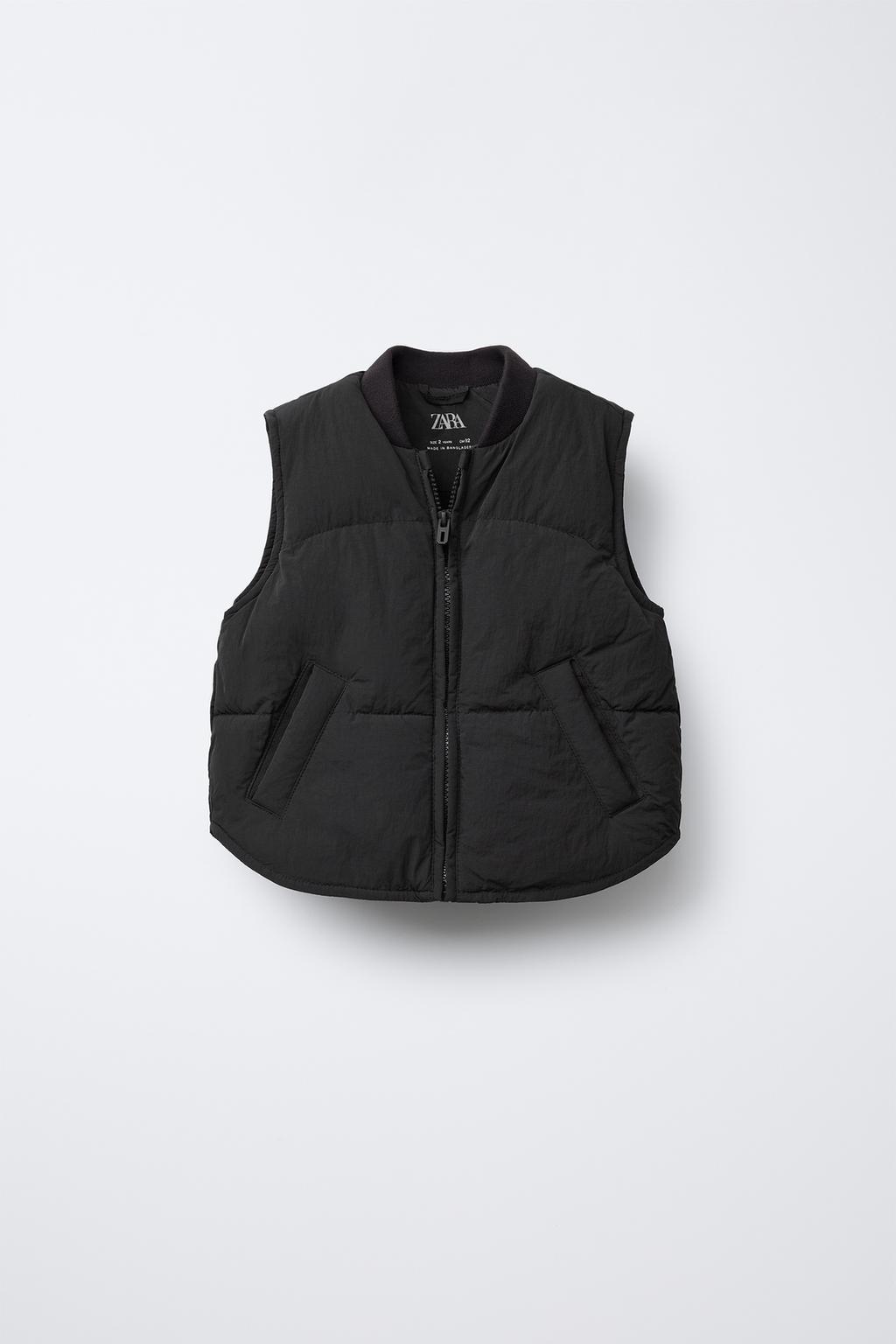 

Водоотталкивающий жилет из фугу ZARA, черный