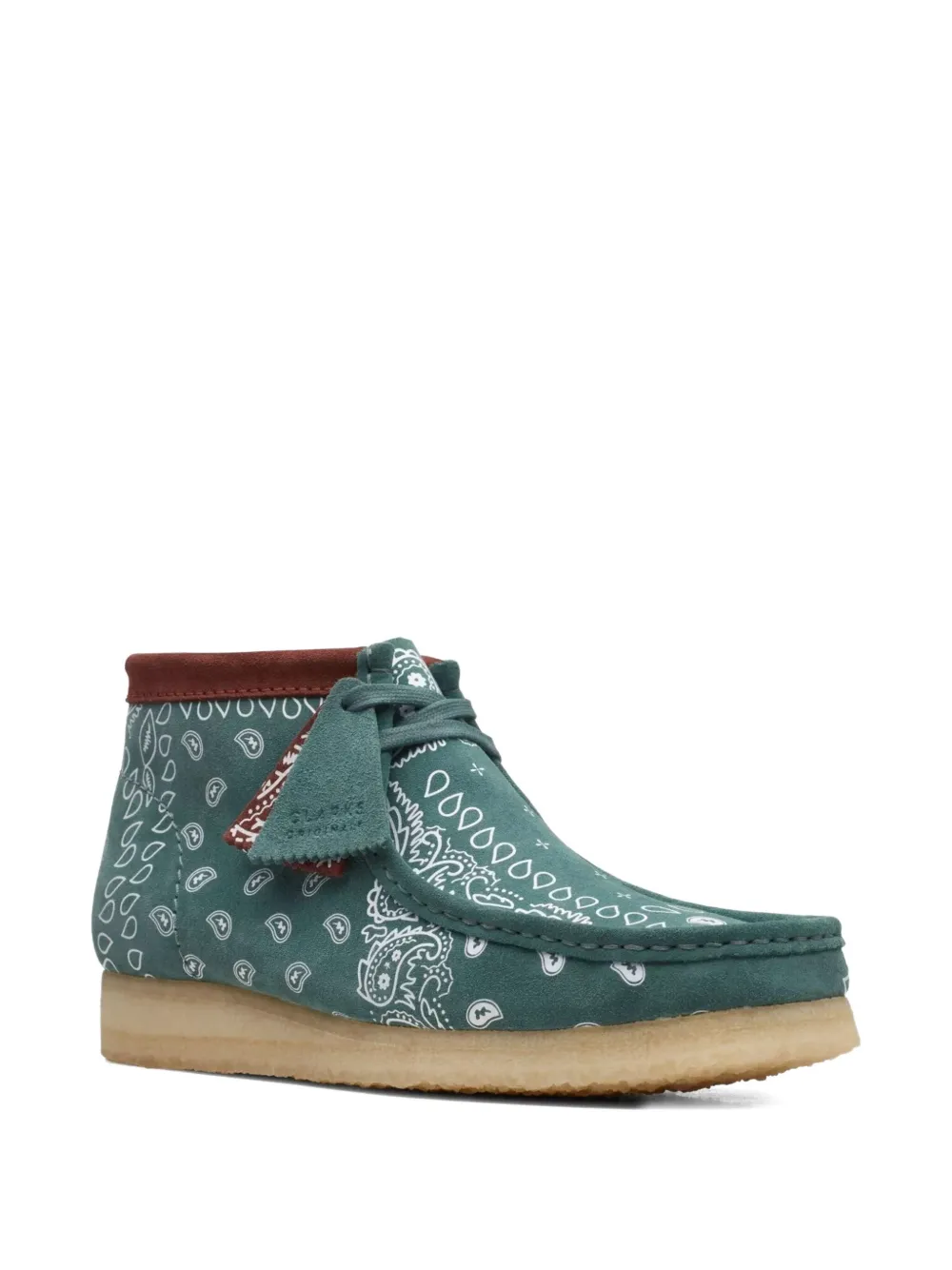 Ботинки Wallabee с принтом банданы Clarks, зеленый — фото 2