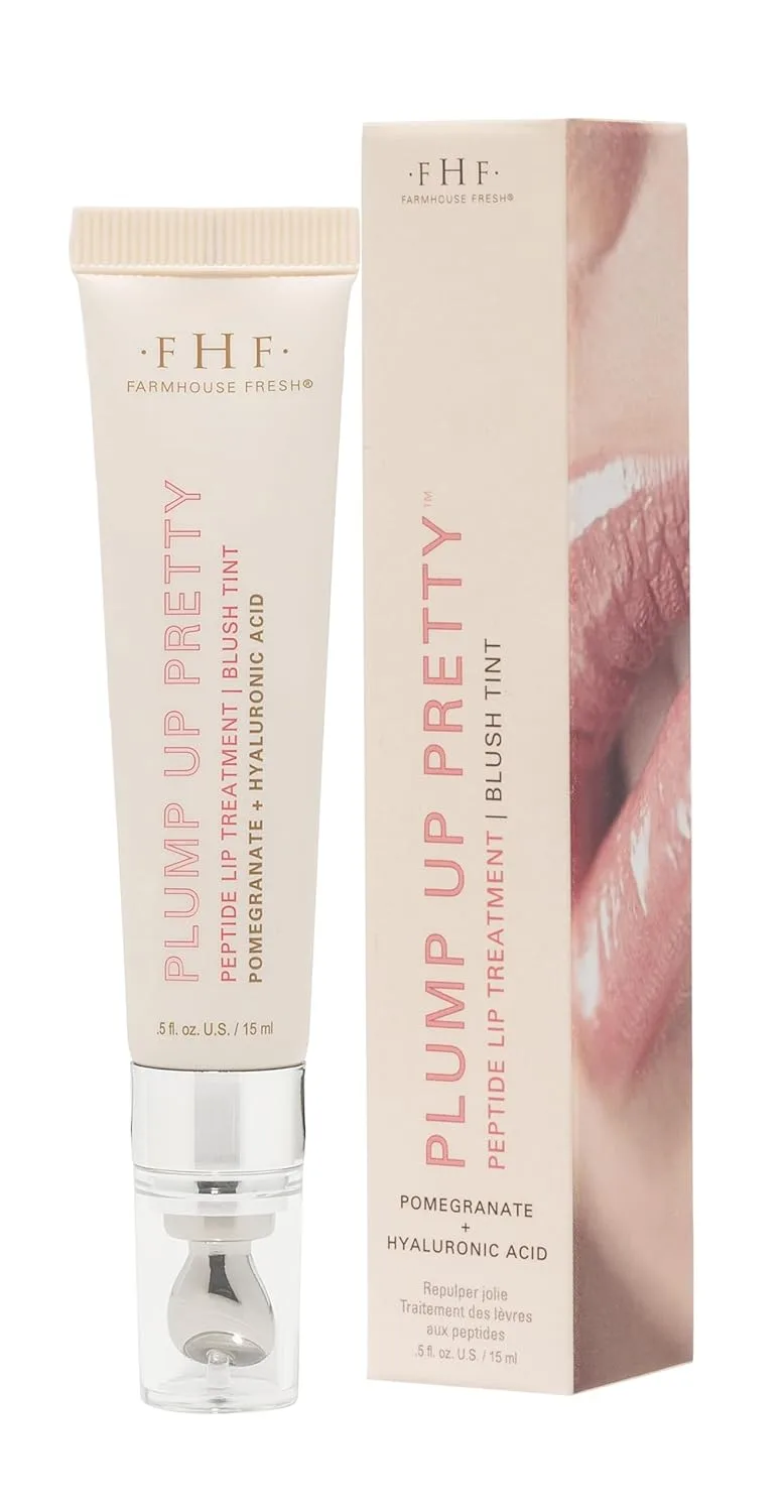 Бальзам для губ Plump Up Pretty с пептидами | Оттеночный румянец 15 мл Farmhouse Fresh, Off White
