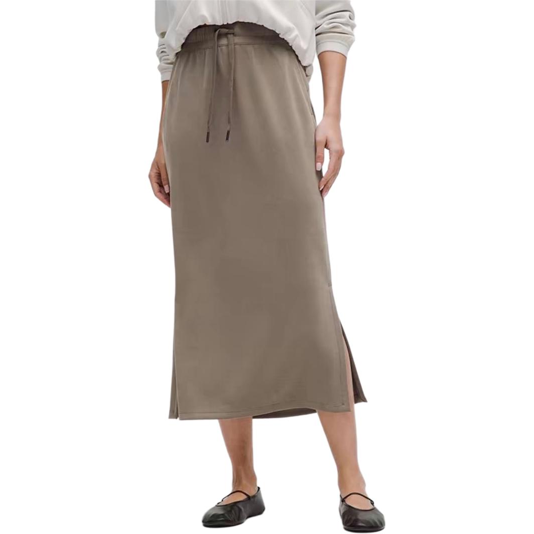 

Мягкая повседневная длинная юбка Women's Lululemon, темный хаки