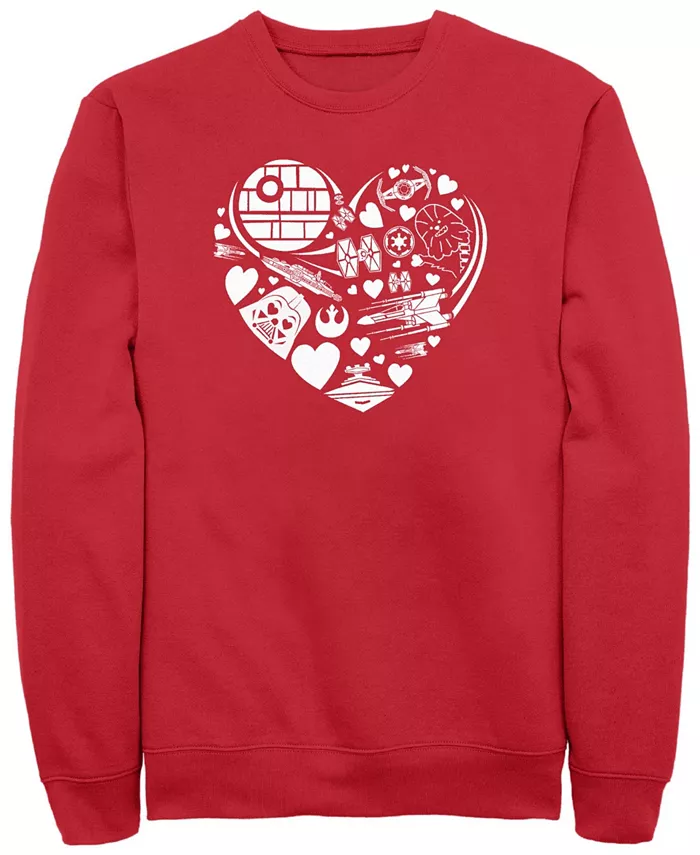 

Мужская флисовая толстовка Star Wars Alderaan Heart Ships Heart Crew Fifth Sun, красный