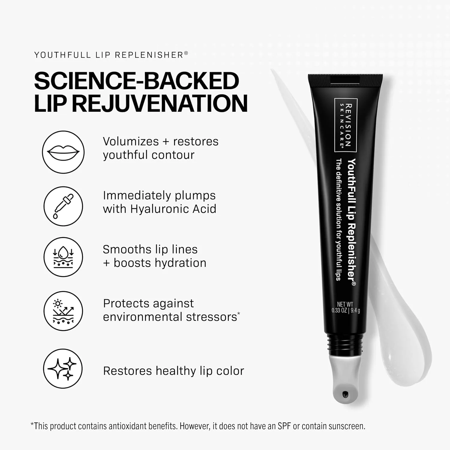 Revision Skincare YouthFull Lip Replenisher - увлажняющий бальзам для губ с гиалуроновой кислотой, придающий объем, увеличивающий объем и обладающий антивозрастным эффектом., Intellishade with Youthfull Lip Replenisher — фото 4