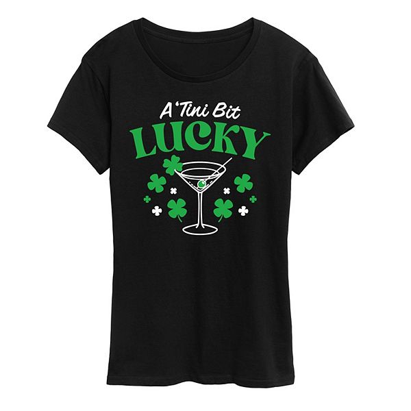 

Женская футболка с принтом a 'tini bit lucky Licensed Character, Black, Черный, Женская футболка с принтом a 'tini bit lucky Licensed Character, Black
