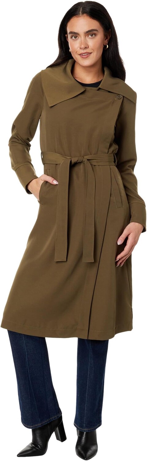 

Куртка Belted Drape-Front Trench Avec Les Filles, цвет Mushroom