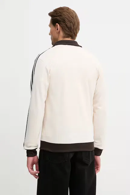 Толстовка на молнии хлопок Adidas Originals, бежевый — фото 3
