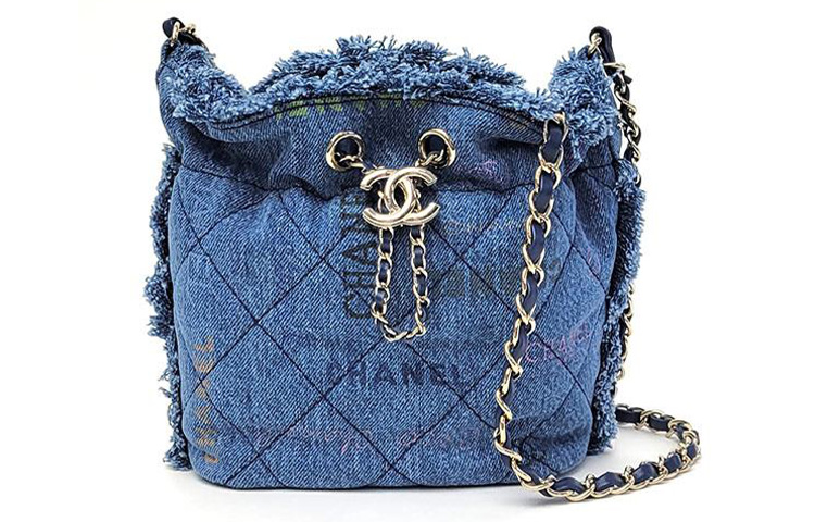 CHANEL Джинсовая ведро сумка, плечевая сумка, кроссбоди маленькая women's blue — фото 2
