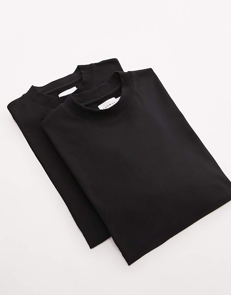 

Topman – комплект из 2 свободных черных футболок