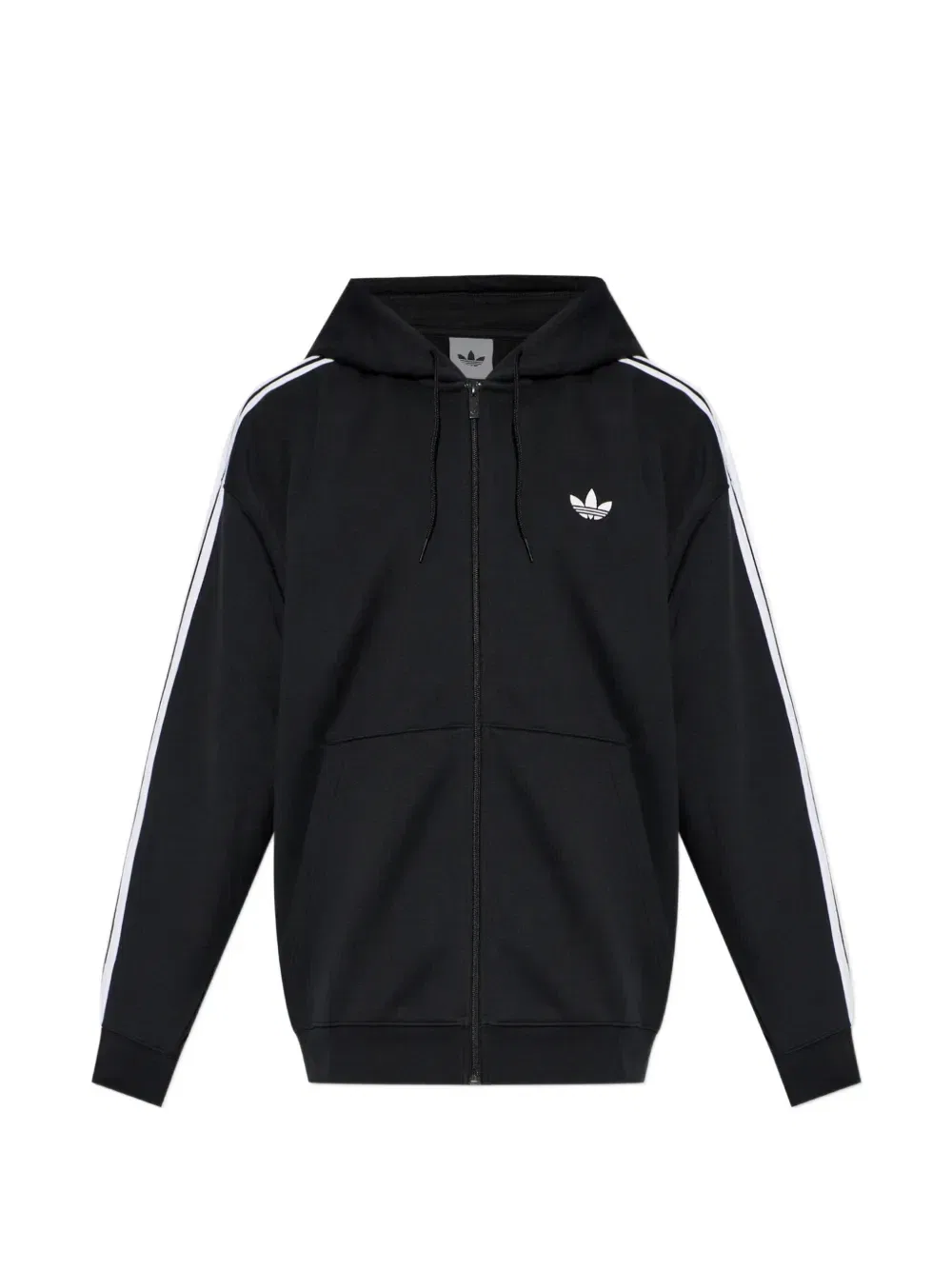 Толстовка на молнии с тремя полосками Adidas, черный