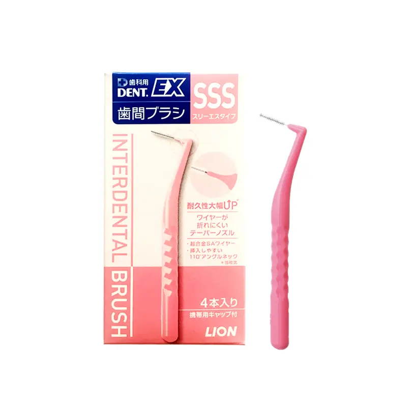 

Ультратонкая щетка SSS 0.7 мм для чистки межзубных промежутков мягкая 4 шт/упаковка LION