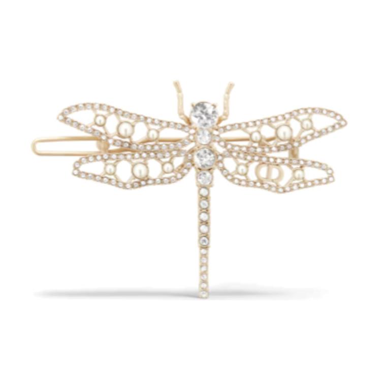 Искусственный кристалл, металл, смола заколки для волос women's gold DIOR, золотой — фото 2