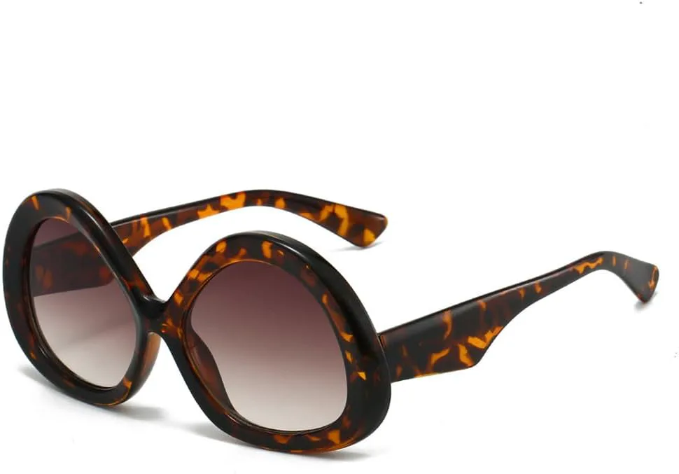 

Солнцезащитные очки UV400 - овальные, в стиле панк, с градиентом синего цвета, для женщин и мужчин, для бега и занятий спортом на открытом воздухе UYPTK, Leopard Tea