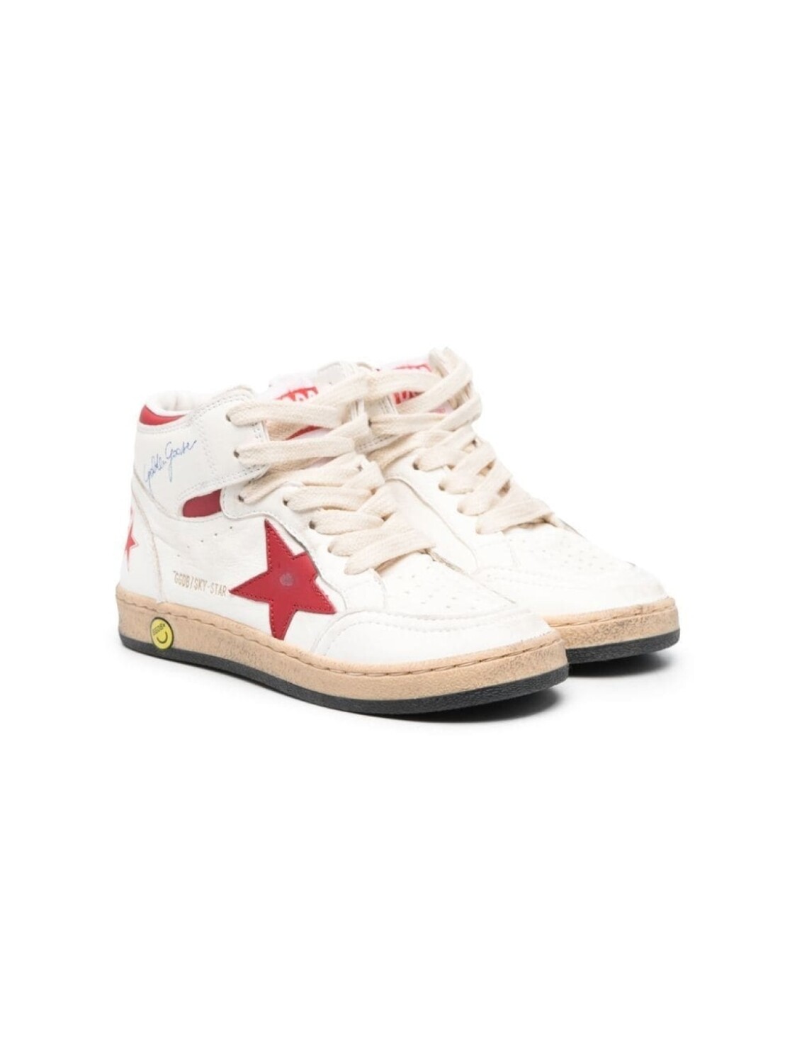 

Golden Goose Kids высокие кеды с нашивками, белый
