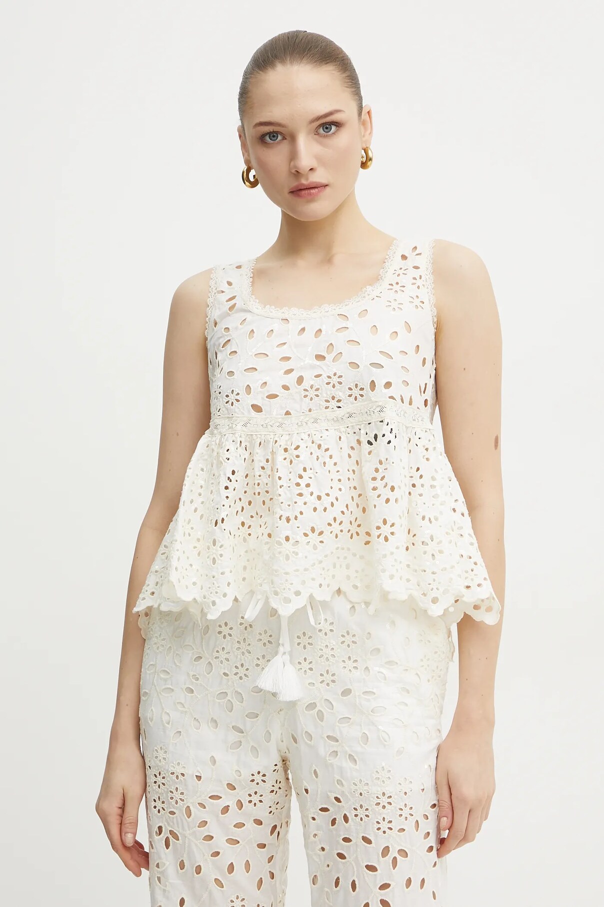 

Хлопковый топ Ermanno Scervino, белый