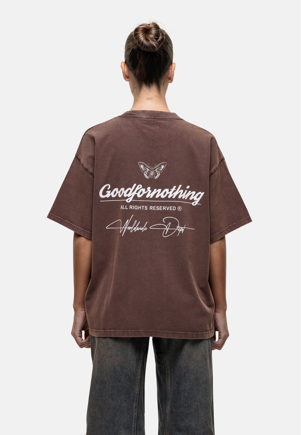 

Футболка с принтом Good For Nothing, коричневый