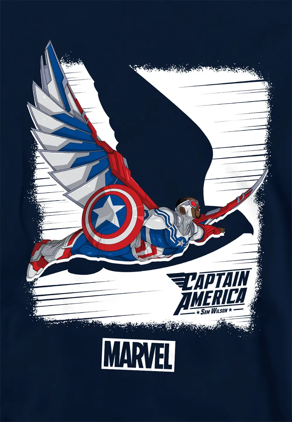 Детская худи Marvel Captain America Falcon, темно-синий, темно-синий — фото 2