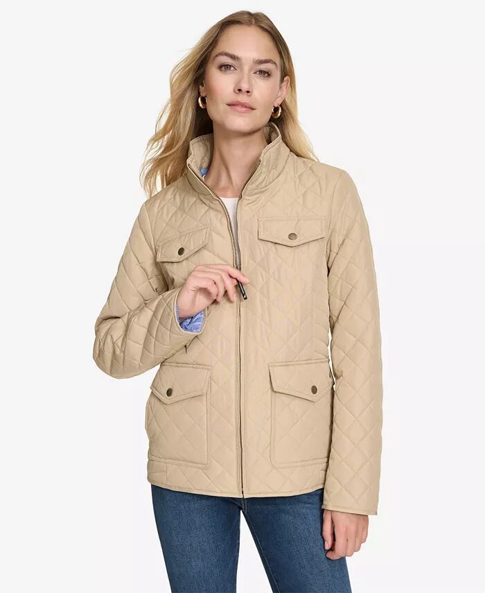 

Женская однотонная стеганая куртка Nautica Jeans, коричневый/бежевый