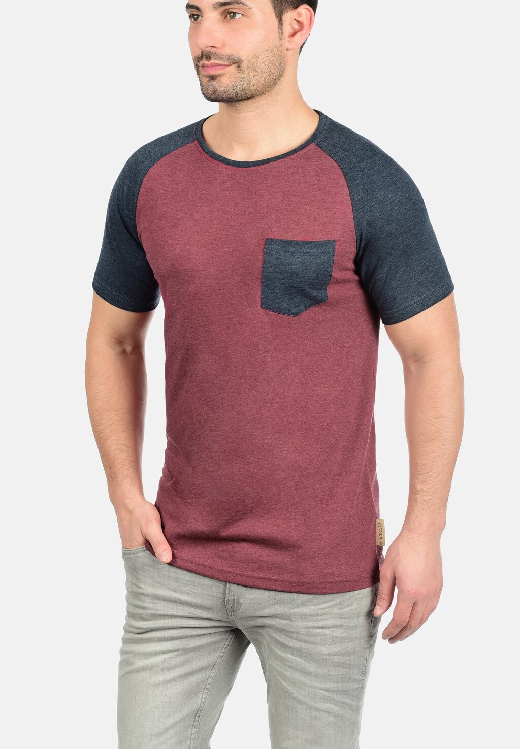 

Футболка с принтом RUNDHALS GRESHAM INDICODE JEANS, цвет dark red