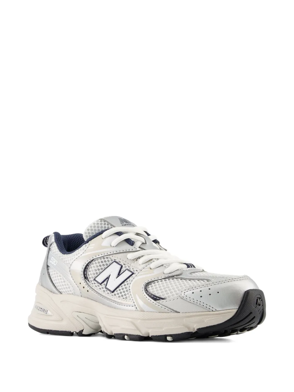 

Кроссовки 530 с кружевным декором в стиле для бега New Balance Kids, серебряный