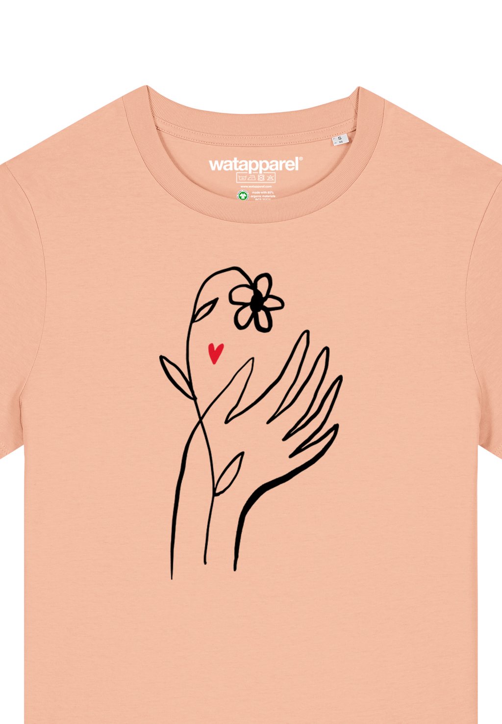 

Футболка с принтом SELF LOVE watapparel, светло-розовый