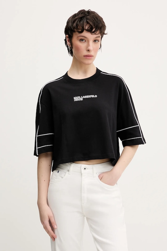

Хлопковая футболка Karl Lagerfeld Jeans, черный