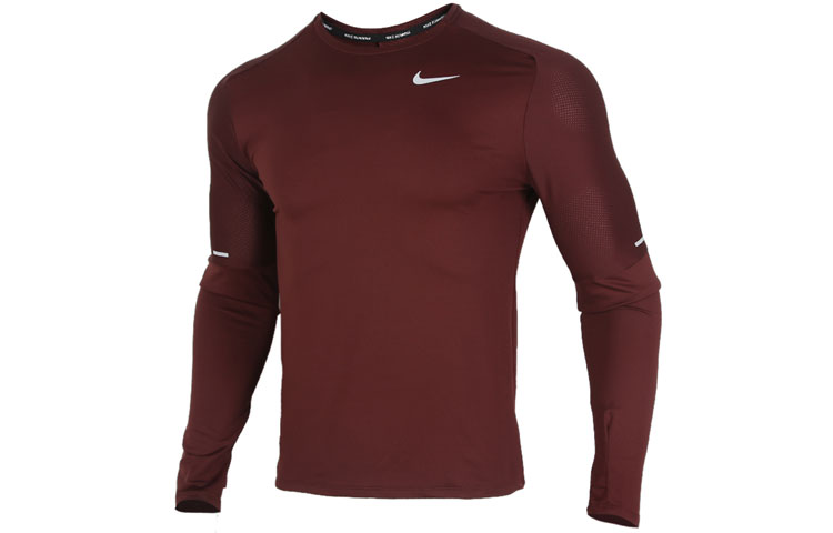 Беговая футболка мужская марсала Nike, бордовый — фото 2