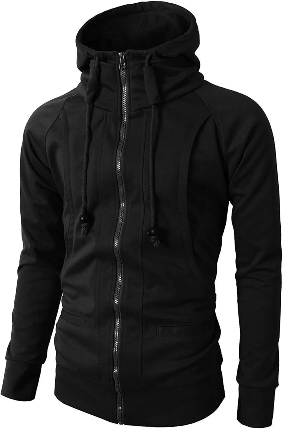 Мужская повседневная худи с жаккардом и молнией, slim fit, хлопок — фото 3