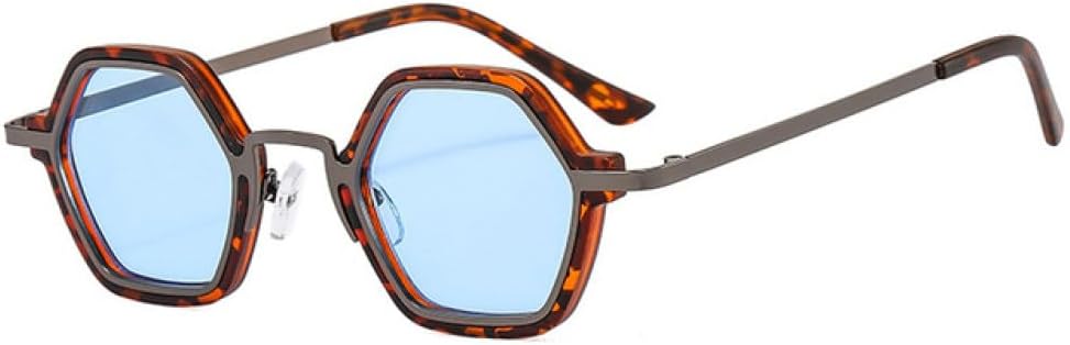 

Ретро-солнцезащитные очки Polygon для женщин, модные очки с прозрачными линзами Ocean Gradient, мужские солнцезащитные очки в стиле панк с защитой от УФ-излучения UV4 MTZJH, Leopard Blue