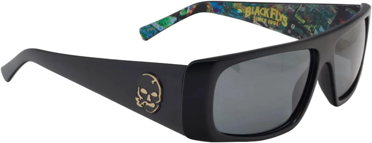 

Солнцезащитные очки BLACK FLYS STOOPID FLY/Slightly Stoopid/Очки с изображением обложки альбома black flys eyeglasses, Shiny Black W/ Smoke Polarized Lens