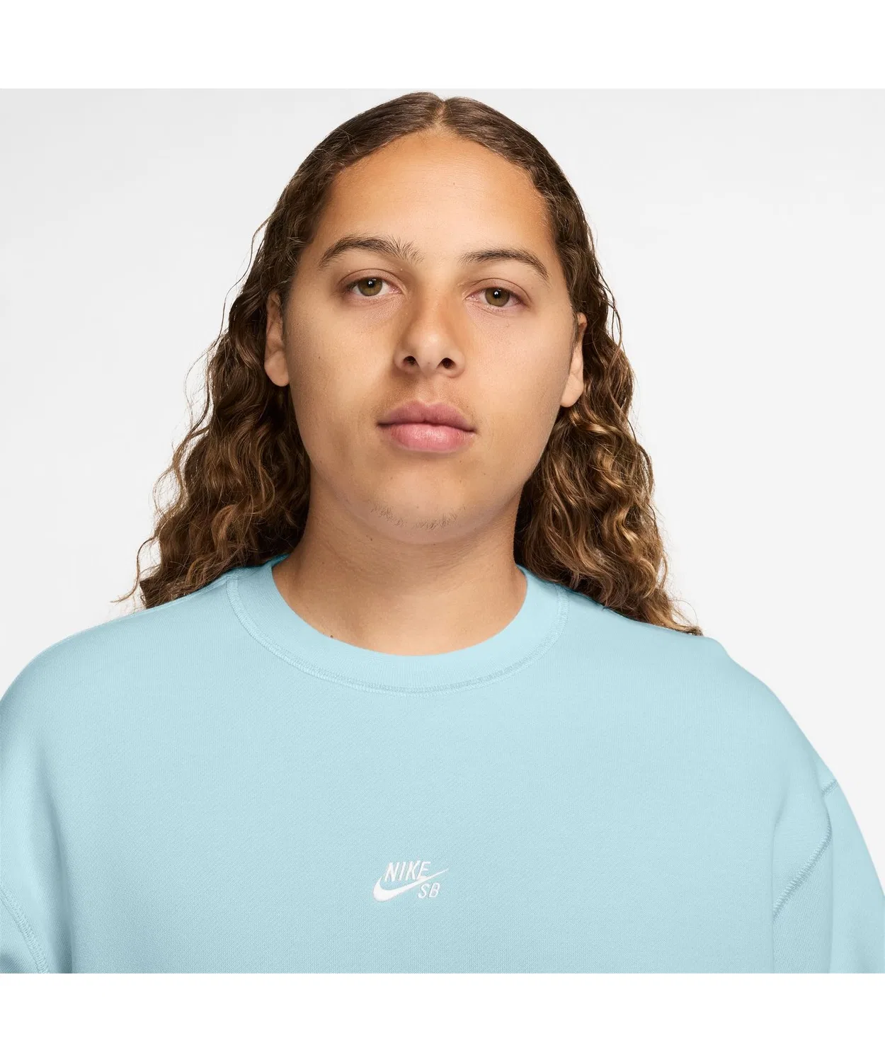 Свитшот Nike SB Essential Logo L/S Crew синий — фото 3