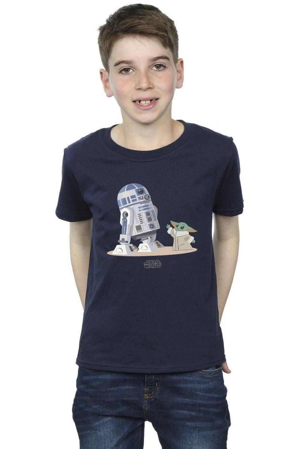 

Футболка «Мандалорец R2D2 и Грогу» Star Wars, темно-синий