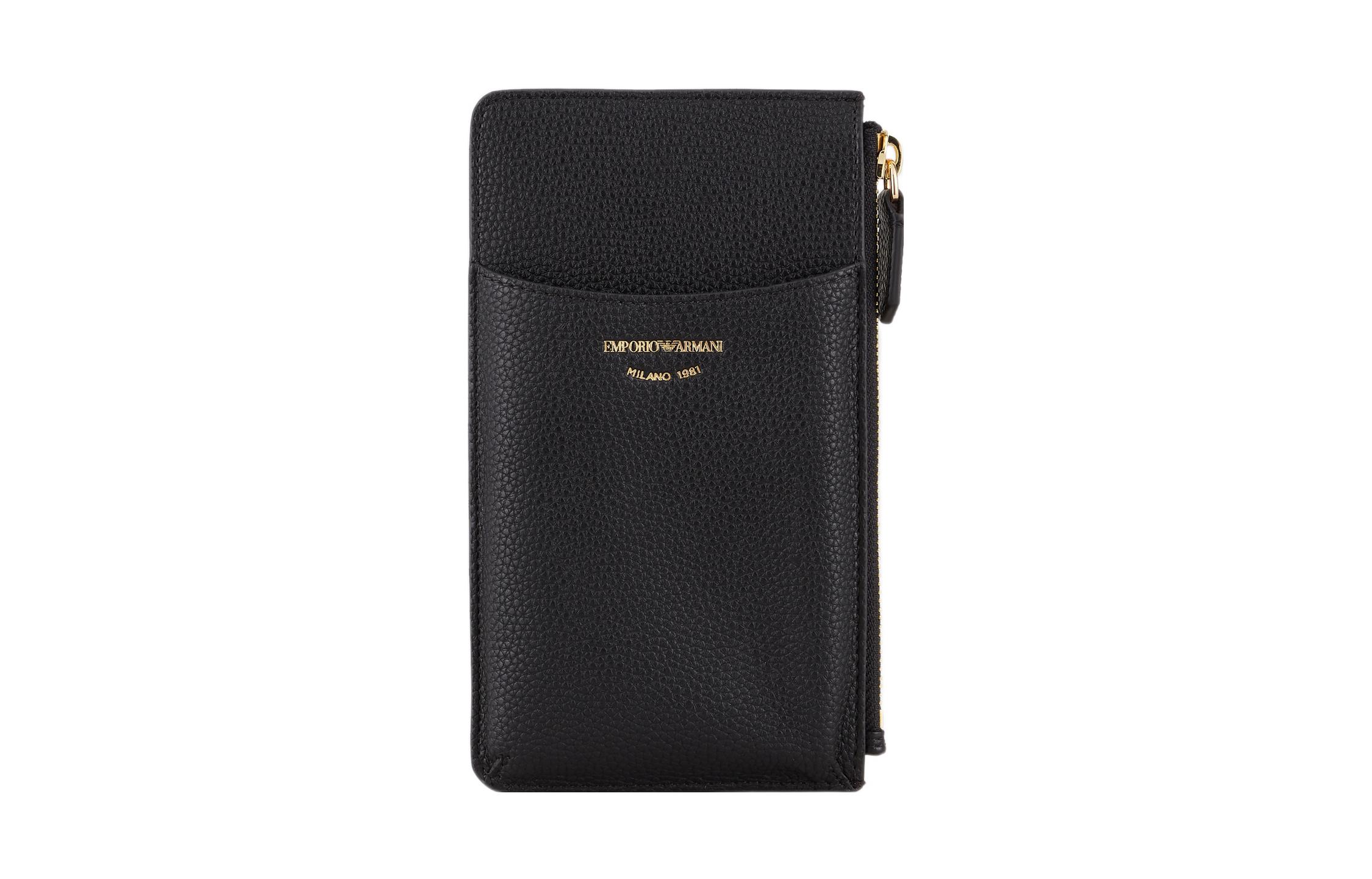 

EMPORIO ARMANI Полиэстеровый клатч кошелек женский черный