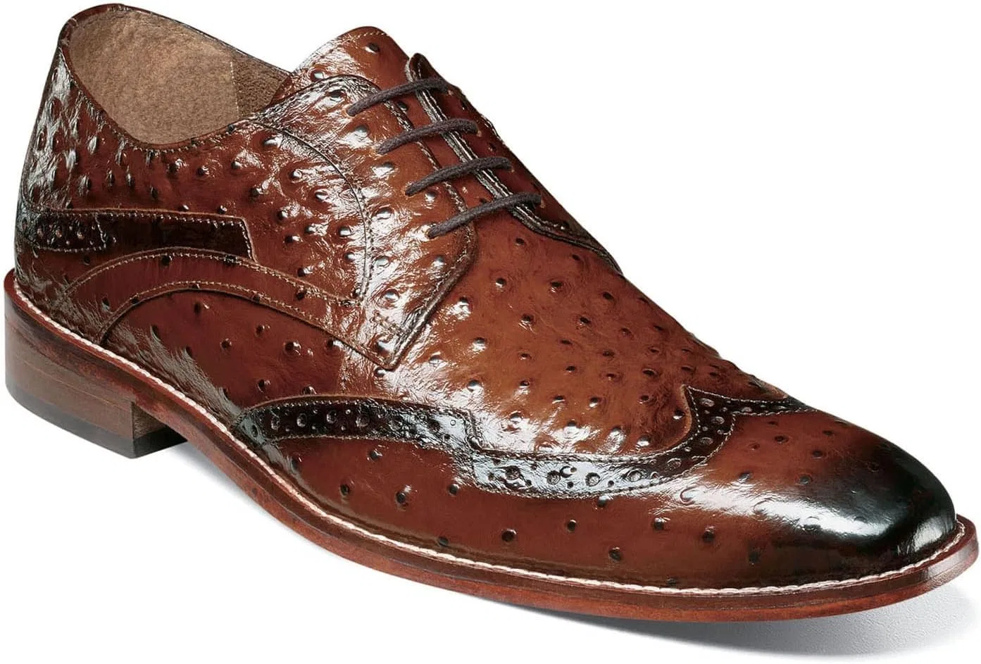 Мужские оксфорды Stacy Adams Gennaro Wingtip Oxford, Cognac — фото 2