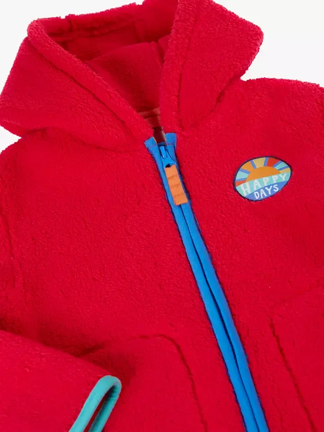 Детская флисовая куртка Glen, цвет True Red/Happy Frugi — фото 3
