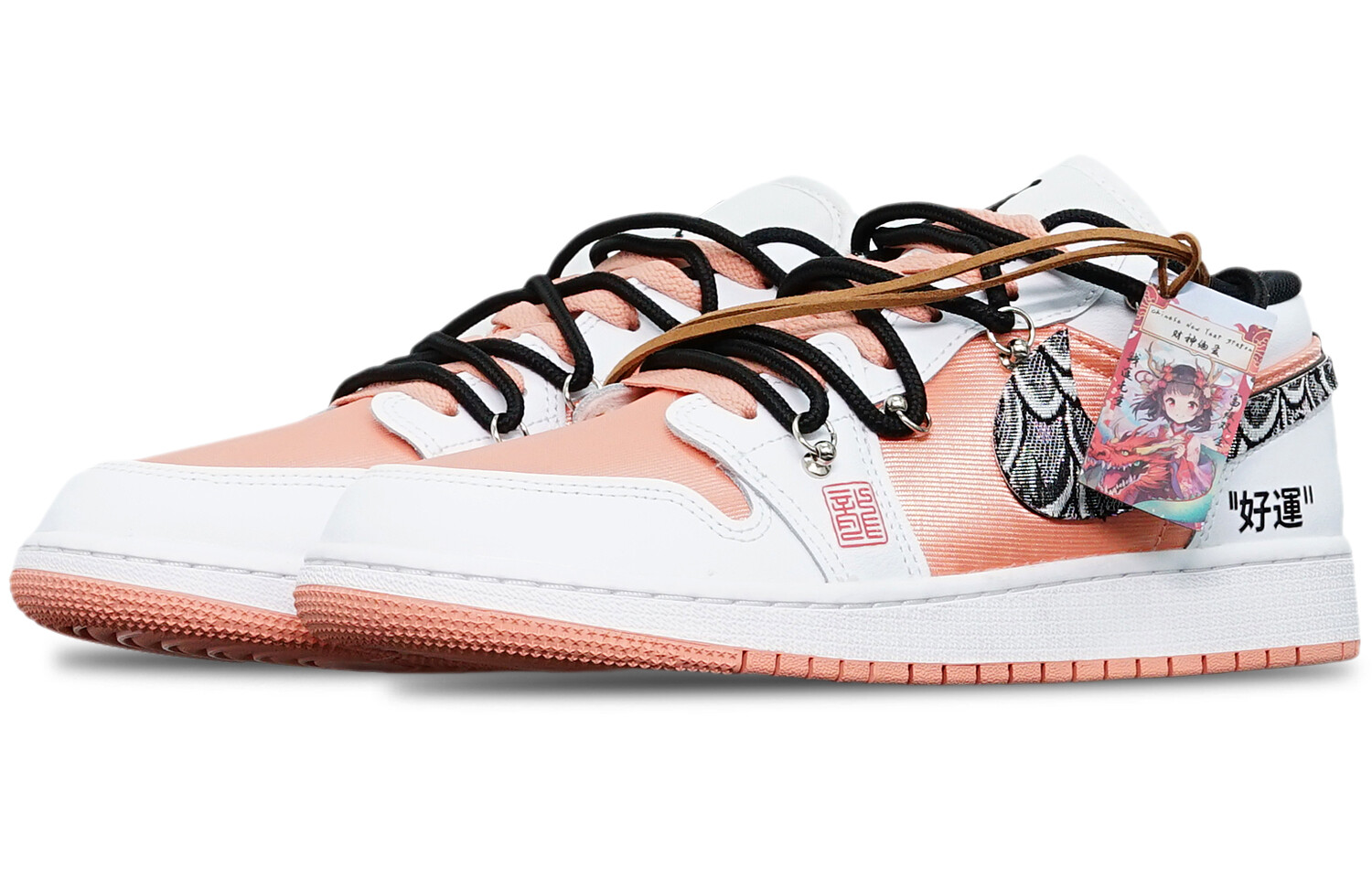 

Кроссовки Air JORDAN 1 Vintage Basketball Shoes Women's Low-Top Black White Pink