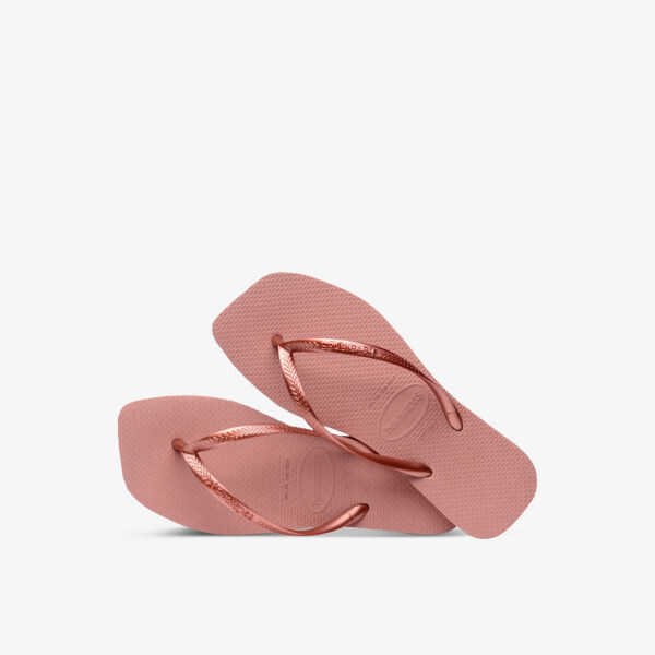 Узкие резиновые шлепанцы с квадратным носком Havaianas, розовый — фото 4
