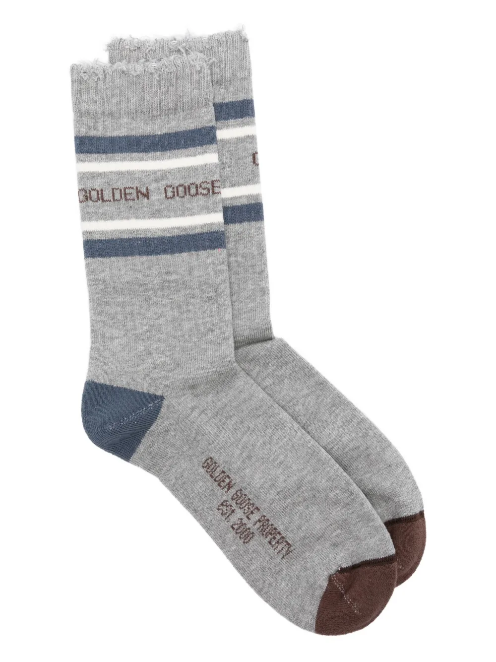 

Ребристые полосатые носки GOLDEN GOOSE, серый