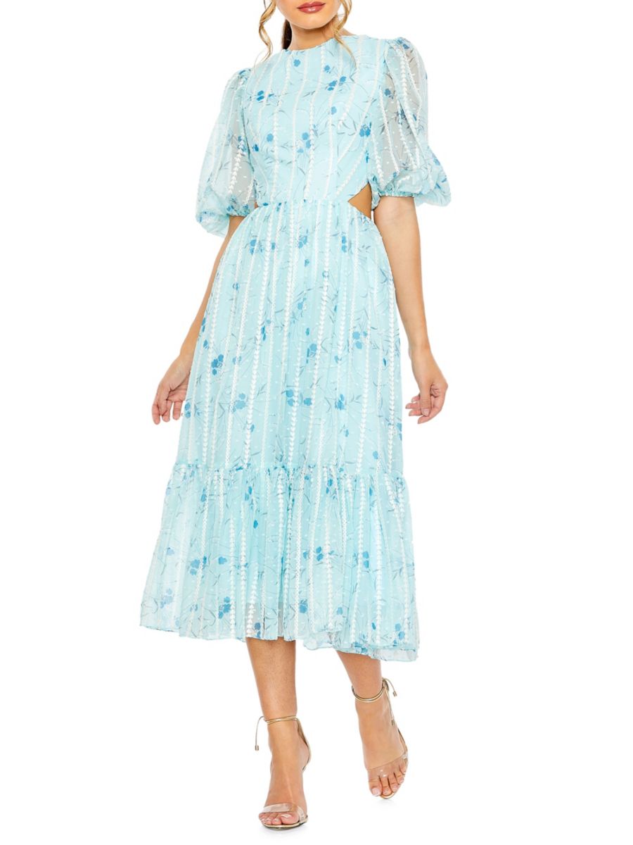 

Платье с цветочным вырезом Ieena Mac Duggal, цвет Blue Floral