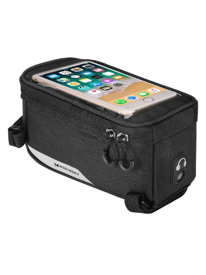 

Wozinsky Велосипедная сумка, крепящаяся на раму, чехол для мобильного телефона до 6,5 дюймов, 1 л, черный